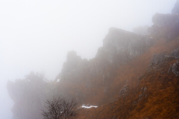 rock in the mountains among the clouds, Italy