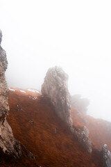 rock in the mountains among the clouds, Italy