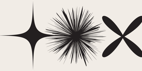 Set of blinking stars, sparks and sparkles. Shining twinkle sunburst shapes collection. Magic light flare pack for design template, poster, banner, brochure, leaflet. Vector glint glitter illustration © isma