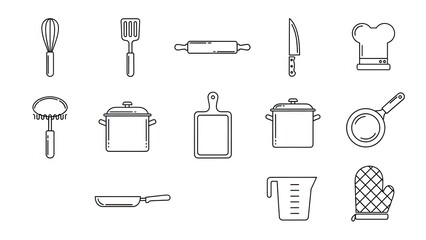 Kitchen Utensil Icons Set: Cooking Tools Collection