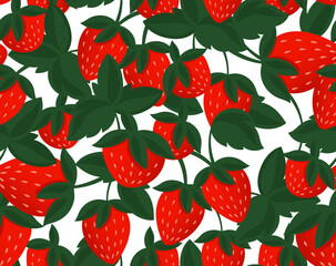 Seamless strawberry pattern design. Fruit pattern background.