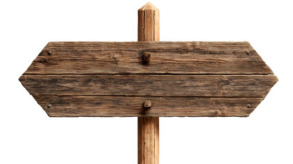 Rustic wooden signpost on black background
