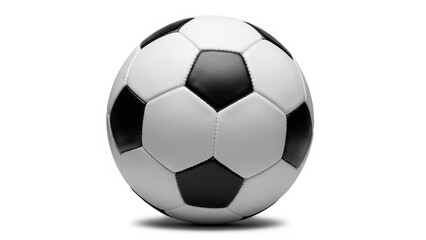 Classic black and white soccer ball isolated on white background