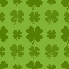 Green Clover Seamless Pattern with Two Sizes &mdash; St. Patrick&rsquo;s Day Background or Wrap Design