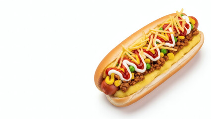 hot dog with ketchup and mustard