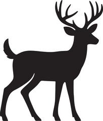 Obraz premium Deer with Antlers Silhouette