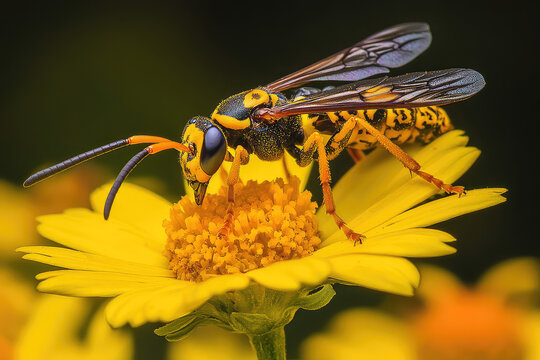bee on yellow flower