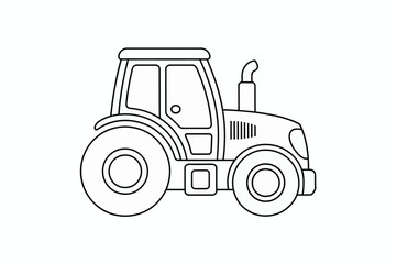 Fototapeta premium Illustrated farm tractor isolated on white background, Vector, illustration
