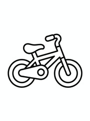 Simple bicycle drawing isolated on white background, Vector, illustration