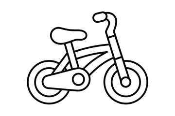 Simple children's bike isolated on white background, Vector, illustration
