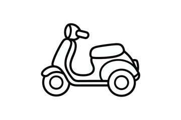 Classic scooter illustration isolated on white background, Vector, illustration