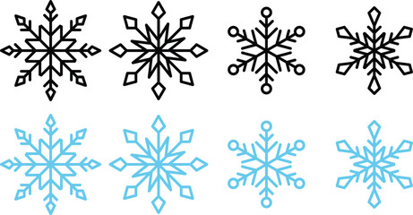 Snowflakes icon vector illustration set.