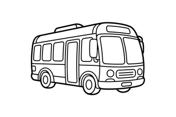 Illustrated city bus isolated on white background, Vector, illustration