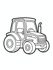 Simple tractor illustration isolated on white background, Vector, illustration