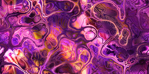 marbled wild warp of purple pink orange yellow seamless tile pattern with depth effect