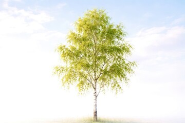 Obraz premium A tree stands alone in a field of grass