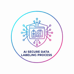 AI secure data labeling process with shield and circuit design