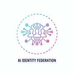 AI identity federation concept with colorful human network