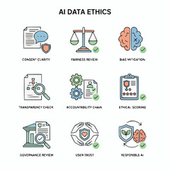 AI Data Ethics Principles for Responsible Artificial Intelligence Development and Deployment Concepts