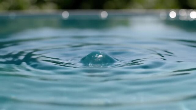 Captivating slow motion capture of a smooth white stone impacting crystal clear water