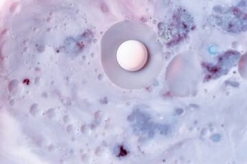 Soft pastel liquid abstract in macro view with gentle flow and a circular bubble detail. Ideal for calm backgrounds, wellness branding, beauty design, and minimalist creative concepts