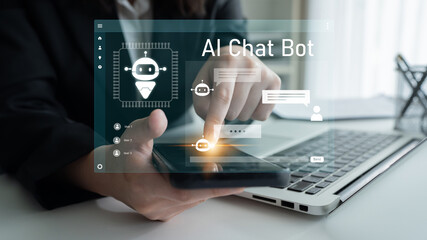 AI chatbot interface facilitates communication, chatbot, and AI interaction for automated user support and information exchange Latch