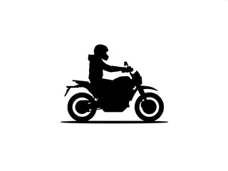 &ldquo;Stylized black silhouette of a touring motorcycle rider, centered composition, clean negative space, modern graphic aesthetic.&rdquo;
