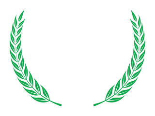 Green natural leaves with branch design for victory and achievement