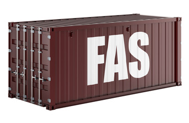 FAS concept with shipping container. 3D rendering
