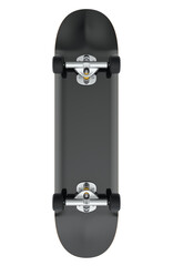 Skateboard underside with trucks and wheels. 3D rendering