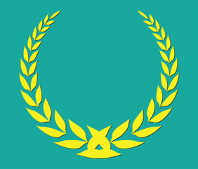 Obraz premium Yellow laurel leaves design for victory 
