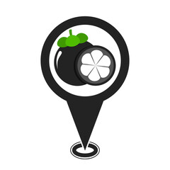 black cute mangosteen location pin icon
