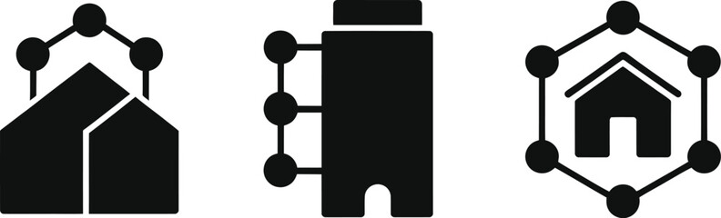 Smart Infrastructure Icon Set &ndash; Symbols of Connectivity, Home Automation, and Urban Living