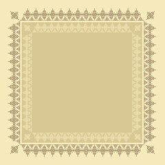 slamic Geometric Ornamental Border Frame, Decorative Square Pattern