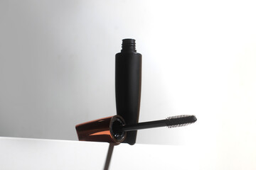 black mascara beauty cosmetic makeup fashion product mockup close-up view