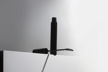 black mascara beauty cosmetic makeup fashion product mockup close-up view