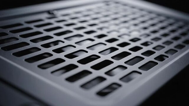Close up of ventilation grille pattern abstract metallic texture modern design