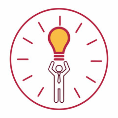 Innovation Concept With Lightbulb And Time Management, Business Strategy, Creative Idea, Problem Solving