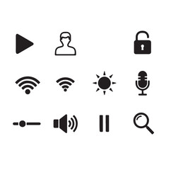 Clean Minimalist Icon Pack with Media, Security, and System Controls