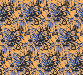 Seamless abstract unique pattern with creative design, wave lines