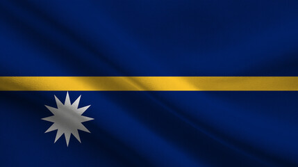 Sovereignty flag featuring blue background with yellow stripe and white star shines brightly under daylight