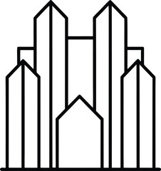 Urban City Skyline Architecture Building Flat Vector Illustration