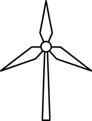 Wind Turbine Power Renewable Energy Flat Vector Illustration