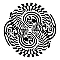 op art creative dynamic pattern, modern abstract background, original vector decoration