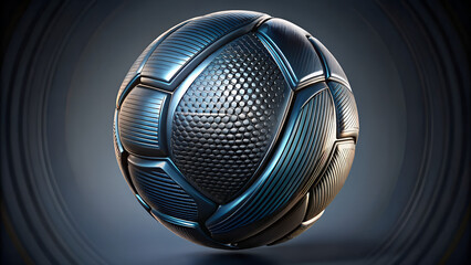 Abstract 3D Futuristic Soccer Ball Background with Glowing Neon Textures and Dramatic Lighting, Creative Sports 8K Wallpaper