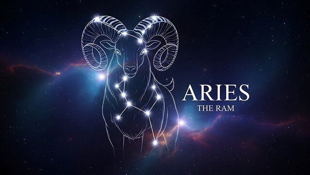 Aries zodiac constellation with ram isolated on a transparent background 1