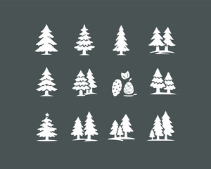 Obraz premium Diverse Array of Trees A collection of various tree illustrations, showcasing a range of shapes and styles. This curated selection offers versatility for creative projects.