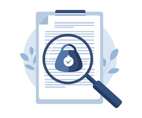 Document Security Audit, Data Protection, and Privacy Policy Compliance Illustration 