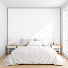 Fototapeta premium Minimal Wall Art Frame Mockup in Modern Interior