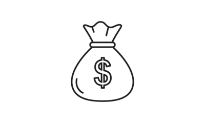 Money sack dollar icon isolated on transparent background